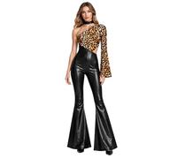 Lpdshaa Donna Vestiti Discoteca Costume Disco Tuta Donne Da Per Vestito | Costume Spettacolo Danza,Tuta A Gamba Larga Lunga Fino Al Pavimento,Vita Alta,Compleanno,Teatrale,Nightclub,Halloween