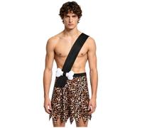 Lpdshaa Uomo Costume Dell'Età Della Pietra Uomini Caverniere Delle Caverne | Gonna Uomo Preistorico,Bretella Singolo Spalla,Wrestling Singlet,San Valentino,Spettacolo,Natale,Festa Di Halloween