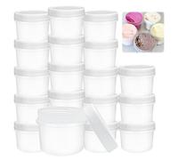 LPEPLL 20 Contenitori Alimentari in Plastica da 160ML con Coperchio, Barattoli Ermetici Riutilizzabili per Yogurt, Salse, Snack e Meal Prep, Senza BPA