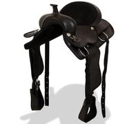 LPERTGFHU Sella western, cavezza e pettorale, mix di vera pelle | Include set di accessori, robuste cinghie in nylon, stampa floreale