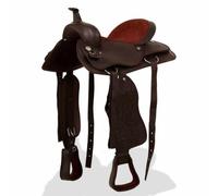 LPERTGFHU Sella western, cavezza e pettorale, mix di vera pelle | Include set di accessori, robuste cinghie in nylon, stampa floreale