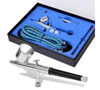 LPERTGFHU Set aerografo 0,2/0,3/0,5 mm, ugelli e aghi, pistola per | Include valigetta degli attrezzi in plastica, campo di pressione 15-50 psi, contenitore da 7 ml