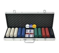 LPERTGFHU Set da poker da 500 fiche, valigetta in alluminio, accessori per | Include 2 mazzi di carte e bottoni, per la sensazione di Las Vegas, alloggiamento robusto