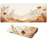 Lpfieonn Fiore Gaming Mouse Pad, 120x60cm PF-2824 | Marrone Waterproof Mousepad, Large Tappetino Scrivania Stitched Design, for Mouse and Keyboard