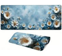 Lpfieonn Fiore Gaming Mouse Pad, 160x80cm PF-2554 | Blu Waterproof Mousepad, Large Tappetino Scrivania Stitched Design, for Mouse and Keyboard