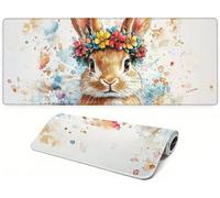 Lpfieonn Pasqua Gaming Mouse Pad, 100x50cm PF-3376 | Beige Waterproof Mousepad, Large Tappetino Scrivania Stitched Design, for Mouse and Keyboard