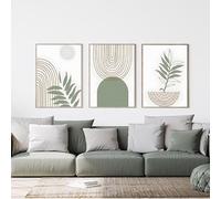 LPFNSF Set di 3 poster in stile bohémien, stile moderno, astratto, per soggiorno, camera da letto, decorazione da parete, stampa vegetale verde, senza cornice (stile 1,50 x 70 cm*3)