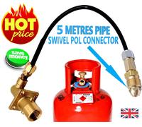 LPG Ricarica Set Gas Cilindro Propano Bottiglia 5 M Flexi Tubo UK Baionetta