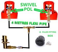 LPG Riempimento Set con Girevole Pol Adattatore 2 Propano Bottiglie Cilindro Rv