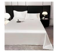 LPHFDCS Lenzuola in Seta Lenzuolo Piano Lenzuolo in Raso Tinta Unita Lenzuolo Morbido e Confortevole Lenzuolo in Raso di Seta Lenzuola Matrimoniali Seta(White,250x230cm 98x90inch)