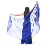 LPHFDCS Velo per Danza del Ventre in Seta Tinta Unita 1 pz Donna Danza del Ventre Velo di Chiffon Danza Costume da Ballo Scialle di Chiffon Velo 250 * 120CM Scialle di Chiffon(Blue)
