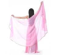 LPHFDCS Velo per Danza del Ventre in Seta Tinta Unita 1 pz Donna Danza del Ventre Velo di Chiffon Danza Costume da Ballo Scialle di Chiffon Velo 250 * 120CM Scialle di Chiffon(Pink)