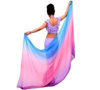 LPHFDCS Velo per Danza del Ventre in Seta Tinta Unita Veli da Danza del Ventre in Seta simulata da Donna, Sciarpe da Ballo, Foulard da Mano, Colore graduale Scialle di Chiffon(Color5)