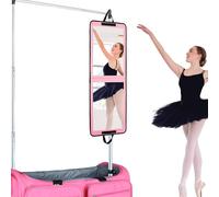 LPHUMEX Specchio portatile rosa a figura intera per danza, 83 x 33 cm, specchio da appendere per borsa da ballo, leggero specchio pieghevole da viaggio per competizioni di danza must have