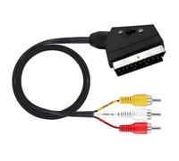 LPIQSPLK Adattatore Scart 1Pc 21Pin Blocco AV a 3 RCA Phono S-Video composito con adattatore interruttore In/out for registratore DVD video proiettore TV(Scart -3RCA)