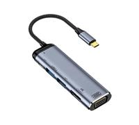 LPIQSPLK Splitter da tipo c a USB A VGA DP 4K Adattatore for laptop docking station compatibile con HDMI con connettore RJ45 PD100W Gen2(B 6 in 1)