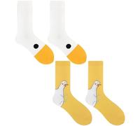Lpitoy 2 Paia di Calzini Stampati con Anatra, Calzini Unisex con Testa, Divertenti E Carini, Nuovi Calzini Equipaggio, Regali di Natale per Donne E Uomini, Feste in Maschera