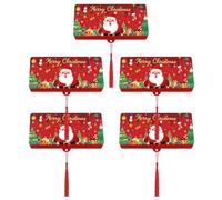 Lpitoy 5 Pezzi Porta Soldi Natalizi, Porta Carte Regalo Natalizie con 10 Scomparti per Soldi O Carte Regalo Natalizi, Buste per Soldi Natalizi, Bomboniere per Feste