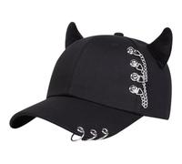 Lpitoy Cappellino Baseball Unisex con Corna Diavolo, Divertenti Cappelli Camionista per Uomo E, Cappello Baseball Hip Hop con in Metallo