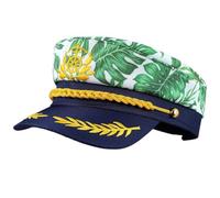 Lpitoy Cappello Capitano per Uomo, Cappello Marinaio Ricamato Regolabile in Barca Crociera in Yacht Cappello Festa Accessorio Spiaggia Essenziale per Costume Hawaiano