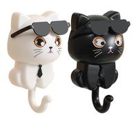 Lpitoy Ganci per Chiavi per Gatti, 2 Pezzi Graziosi Ganci per Gatti, Ganci Appendiabiti, Graziosi Ganci Parete per Gattini per Occhiali Sole, Ganci Decorativi per Gatti per Chiavi