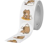 Lpitoy Rotolo di Adesivi Capibara Cartone Animato, 500 Pezzi Decalcomanie Capibara Carini per Bambini Adesivi Animali Kawaii per Bottiglie d'Acqua Bagagli Album di Ritagli Decorazioni