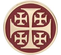 Lpitoy Spilla Bavero 1,1 Pollici con Croce di Gerusalemme in Oro Rosso, Crociato, Cavaliere Templare, Metallo