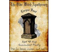Lplpol The Olde Witch Apothecary Corpse Dust Spell Ingredients Witchery, Pumpkins, Vintage Halloween Decor Inspired Signs Vintage Look Riproduzione Metal Tin Sign 30,5 x 45,7 cm