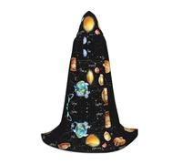 LPLSNWS Accappatoio per cosplay con grafica di pianeti stelle e Via Lattea - Perfetto per Halloween, spettacoli teatrali e abbigliamento cosplay quotidiano