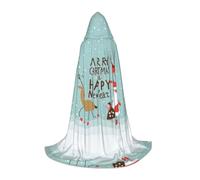 LPLSNWS Accappatoio per cosplay con scritta "Merry Christmas And Happy New Year", perfetta per Halloween, spettacoli teatrali e abbigliamento cosplay quotidiano