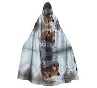 LPLSNWS Bear Running - Mantella con cappuccio per adulti, unisex, ideale per convegni, feste e costumi cosplay