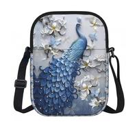 LPLSNWS Bella borsa a tracolla con stampa di pavone con cerniera, piccola borsa a tracolla con tracolla regolabile, borsa da viaggio portatile da lavoro per donne e uomini