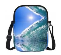 LPLSNWS Big Ocean Wave - Borsa a tracolla con cerniera stampata, piccola borsa a tracolla con tracolla regolabile, borsa da viaggio portatile da lavoro per donne e uomini