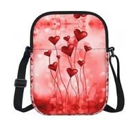 LPLSNWS Borsa a tracolla con stampa astratta con cuore e cerniera, piccola borsa a tracolla con tracolla regolabile, borsa da viaggio portatile da lavoro per donne e uomini