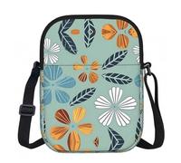 LPLSNWS Borsa a tracolla con stampa floreale chiara e con cerniera, piccola borsa a tracolla con tracolla regolabile, borsa da viaggio portatile da lavoro per donne e uomini