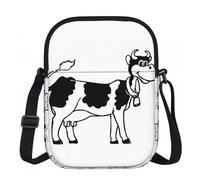 LPLSNWS Borsa a tracolla con stampa mucca bianca e nera, piccola borsa a tracolla con tracolla regolabile, borsa da viaggio portatile da lavoro per donne e uomini