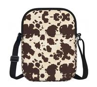 LPLSNWS Borsa a tracolla marrone con stampa a pois di mucca - Piccola borsa a tracolla con tracolla regolabile - Borsa da viaggio portatile da lavoro per donne e uomini