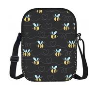 LPLSNWS Bumble Bees - Borsa a tracolla con cerniera stampata, piccola borsa a tracolla con tracolla regolabile, borsa da viaggio portatile da lavoro per donne e uomini