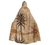 LPLSNWS Compass Map Nautical Adult Hooded Cape - Comodo mantello con cappuccio adatto per cosplay, spettacoli teatrali, balli in maschera, feste a tema e convegni anime.
