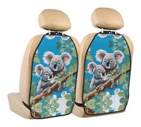 LPLSNWS Due simpatici koala stampati coprisedili posteriori per auto con tasche portaoggetti, confezione da 2, adatti per bambini e viaggi in famiglia