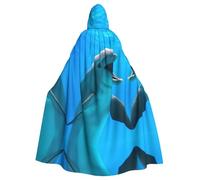 LPLSNWS Happy Dolphin - Mantello con cappuccio per adulti - Comodo mantello con cappuccio adatto per cosplay, spettacoli teatrali, balli in maschera, feste a tema e convegni anime.