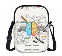 LPLSNWS Human Brain - Borsa a tracolla con cerniera stampata, piccola borsa a tracolla con tracolla regolabile, borsa da viaggio portatile da lavoro per donne e uomini