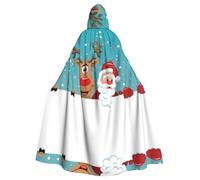 LPLSNWS Mantella con cappuccio con stampa di Babbo Natale, unisex, ideale per congressi, feste e costumi cosplay