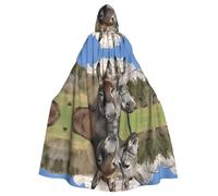 LPLSNWS Mantella con cappuccio con stampa divertente asinello, unisex, ideale per congressi, feste e costumi cosplay