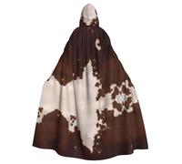 LPLSNWS Mantella con cappuccio in pelle bovina rossa e marrone, unisex, ideale per congressi, feste e costumi cosplay