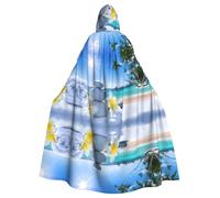 LPLSNWS Mantello con cappuccio per adulti con fiore tropicale e pietra zen - Comodo mantello con cappuccio adatto per cosplay, spettacoli teatrali, balli in maschera, feste a tema e convegni anime.