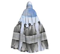 LPLSNWS Mantello con cappuccio per adulti con pinguini giovani con neve: comodo mantello con cappuccio adatto per cosplay, spettacoli teatrali, balli in maschera, feste a tema e convegni anime.