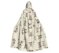 LPLSNWS Mantello con cappuccio per adulti con sfondo coniglio: comodo mantello con cappuccio adatto per cosplay, spettacoli teatrali, balli in maschera, feste a tema e convegni anime.