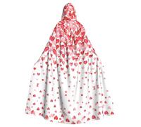 LPLSNWS Mantello con cappuccio per adulti Falling Red Hearts - Comodo mantello con cappuccio adatto per cosplay, spettacoli teatrali, balli in maschera, feste a tema e convegni anime.