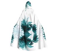 LPLSNWS Mantello con cappuccio per adulti Teal Lily - Comodo mantello con cappuccio adatto per cosplay, spettacoli teatrali, balli in maschera, feste a tema e convegni anime.